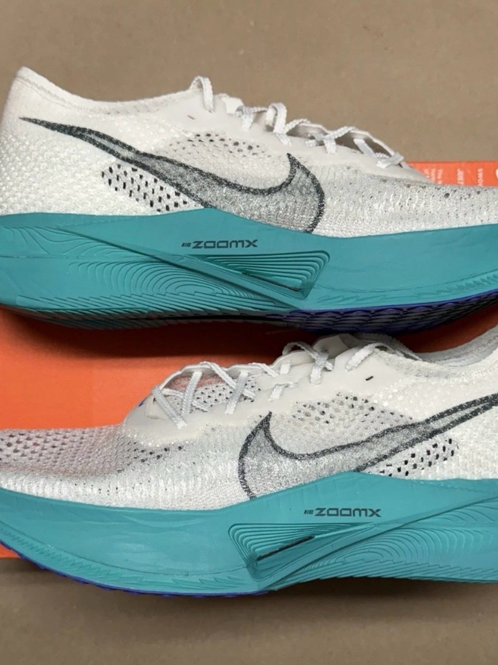 Size 15 - Nike ZoomX VaporFly Next% 3 White Jade Ice NEW!